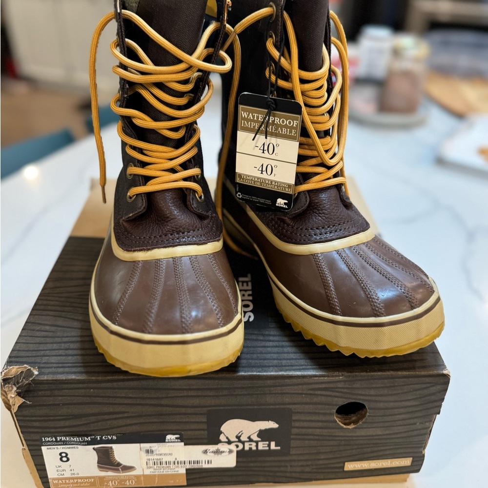 Men’s US 8 SOREL 1964 Premium T CVS Cordovan Waterproof Winter Snow Boots new